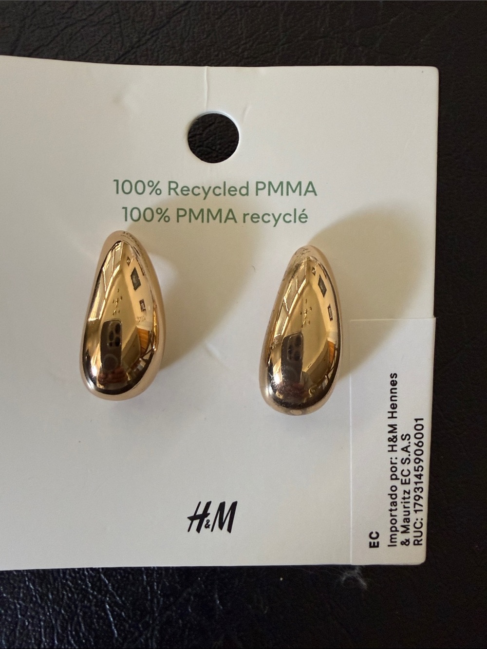 H&M Shiny Gold Teardrop Earrings